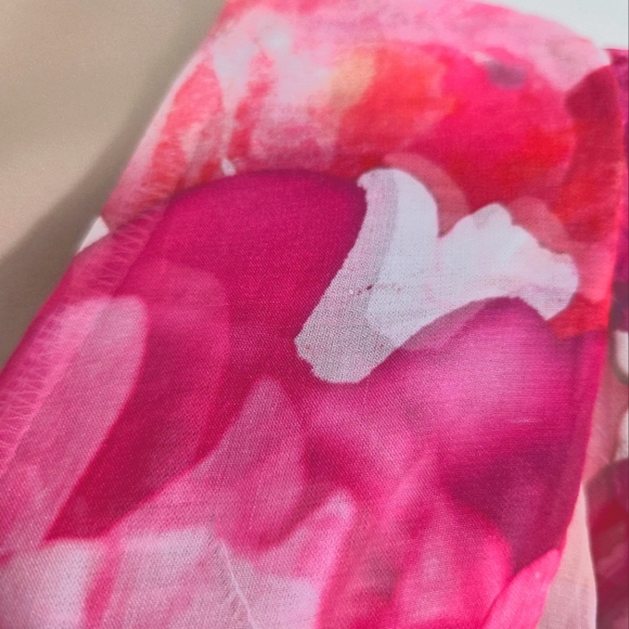 One World Live And Let Live Embellished Layered Pink Floral Blouse Pre-Owned - Picture 6 of 12